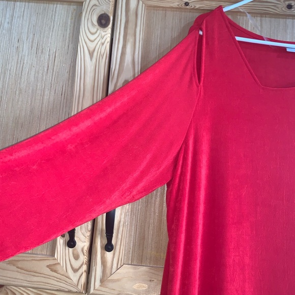 Chico’s Travelers NWT “cherry pop” split shoulderdress size 4 (US 20/22) lovely! - Picture 2 of 4
